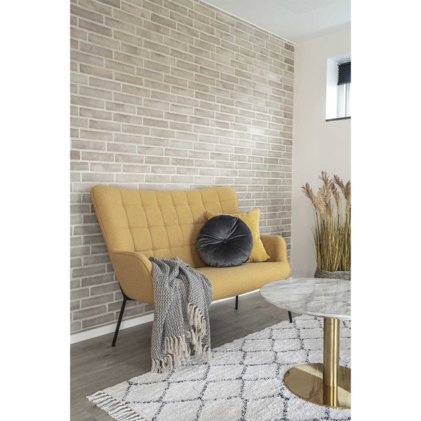 Banff - Plaid i mrkegr-hvidt mnster, 130 x 160 cm.