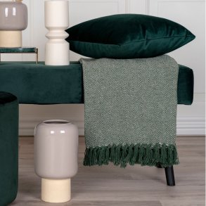  Banff - Pld i grnt och vitt mnster, 130 x 160 cm.