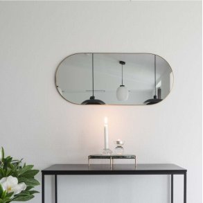 Cutty - Oval spegel i storlek 35 x 80 cm, m�ssing
