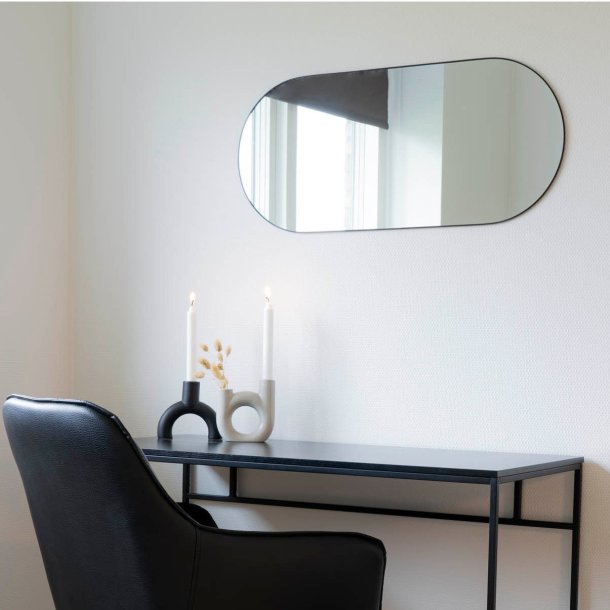 Cutty -  Oval Spejl i strrelse 35 x 80 cm., sort stl