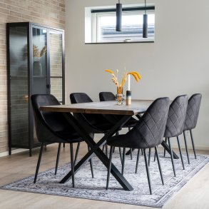 Arona -  Tppe isort-hvid polyester, 160 x 230cm