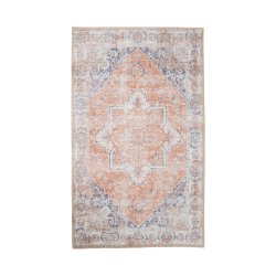 Arona - Tppe i bl-orange polyester, 160 x 230 cm.