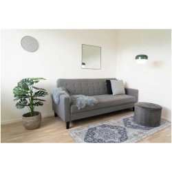 Arona - Lber i bl polyester, 80 x 200 cm.