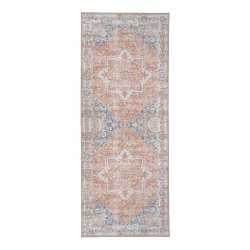 Arona - Lber i bl-orange polyester, 80 x 200 cm.