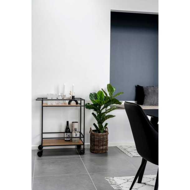 Zeta - Barvogn i sort metal og egelook plader