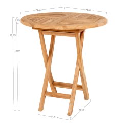 Oviedo -  Teak Spisebord,  70 cm.