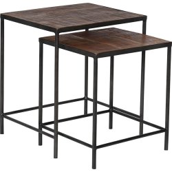 Tian - Indskudsbord i rustikt tr og metal