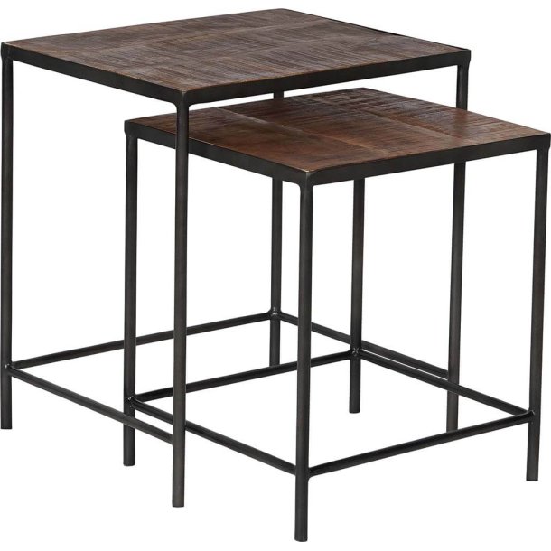 Tian - Indskudsbord i rustikt tr og metal