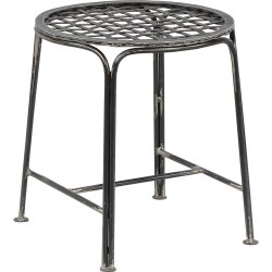 Williamsburg skammel i patineret metal med fletsde