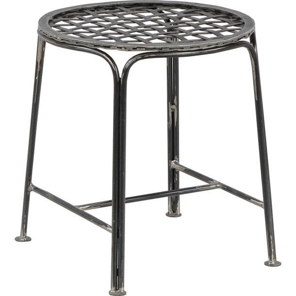 Williamsburg skammel i patineret metal med fletsde