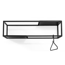 Stratos - Hattehylde i sort metal, bredde 78 cm.