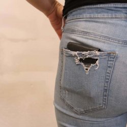 Pung i sort lder med pengeclips