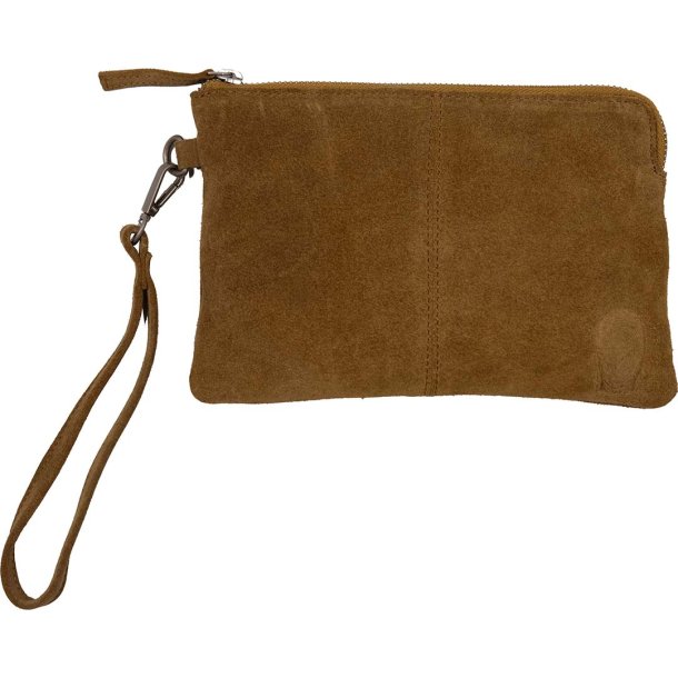Clutch i lysebrun ruskind
