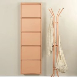 Zapato - Skoskab med 5 rum - terracotta farvet metal