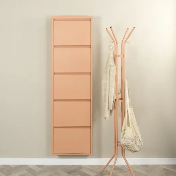 Zapato - Skoskab med 5 rum - terracotta farvet metal