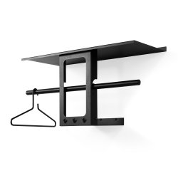 Koons - Hatthylla i svart metall, bredd 70 cm.