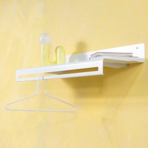 Say - Hattehylde i hvidt metal, bredde 78 cm.