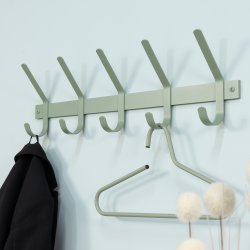 Gancho - Knagerkke med fem knager i stvet grn metal