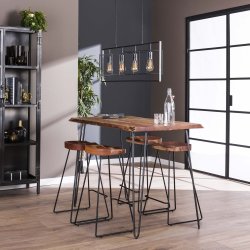 Delaila - Barbord i massiv akacietr og metal