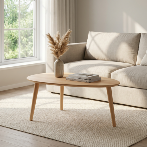 CT 10 - Soffbord i massiv bok med droppform och storlek 89 x 66 cm