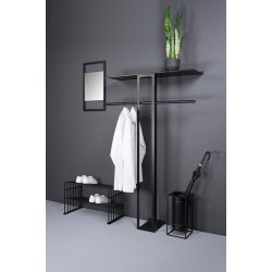 Koons - Hj hattehylde i sort metal, bredde 100 cm.