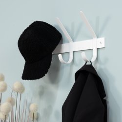 Gancho - Knagerkke med tre knager i hvidt metal