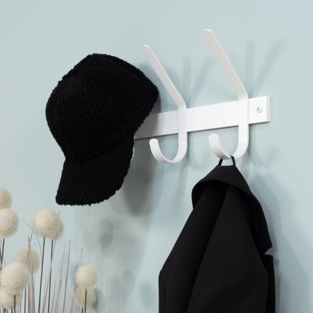 Gancho - Knagerkke med tre knager i hvidt metal