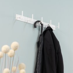 Zahara - Knagerkke med fem knager i hvidt metal