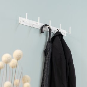 Zahara - Kroklist med fem krokar i vit metall