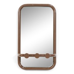 Flash - Entrespejl i brun metal med tre knager