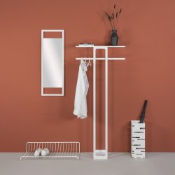 Koons - Hj hattehylde i hvid metal, bredde 70 cm.