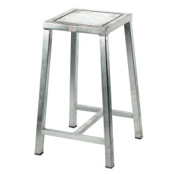 Rock-Solid - cafebord i galvaniseret stl, uden hjul, 50 x 50 x hjde 80 cm