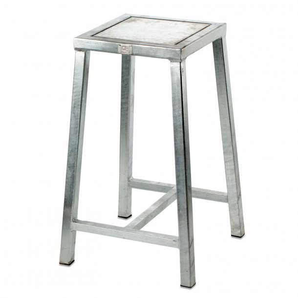 Rock-Solid - cafebord i galvaniseret stl, uden hjul, 50 x 50 x hjde 80 cm