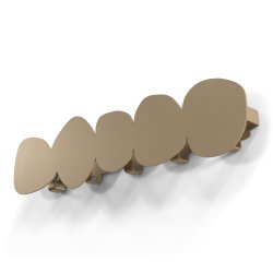 Stones - Knagerkke i champagne farvet metal med organiske former, 5 knager