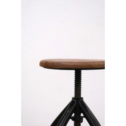 Spin - drejeskammel med trsde i genbrugstr og sort stel