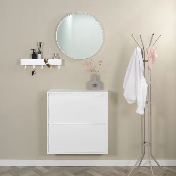 Zapato - Skoskab med 2 dobbelt rum - hvidt metal