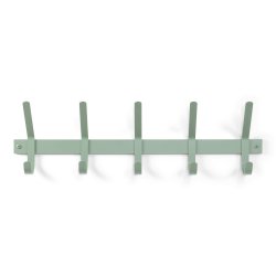 Gancho - Knagerkke med fem knager i stvet grn metal