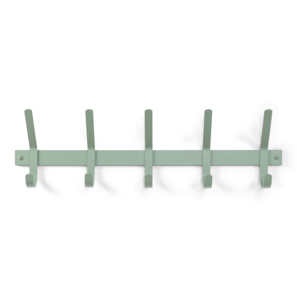 Gancho - Knagerkke med fem knager i stvet grn metal