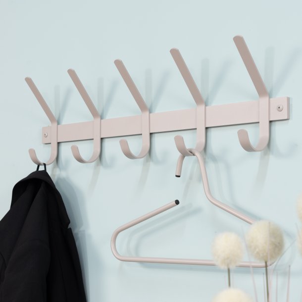 Gancho - Knagerkke med fem knager i silky taupe farvet metal