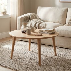 CT 10 - soffbord i massiv ek, � 90 cm