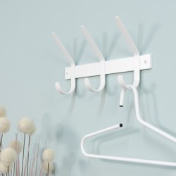 Gancho - Knagerkke med tre knager i hvidt metal