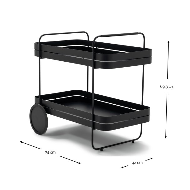 Carrito - Serveringsvogn i sort metal