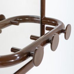 Flash - Entrespejl i brun metal med tre knager