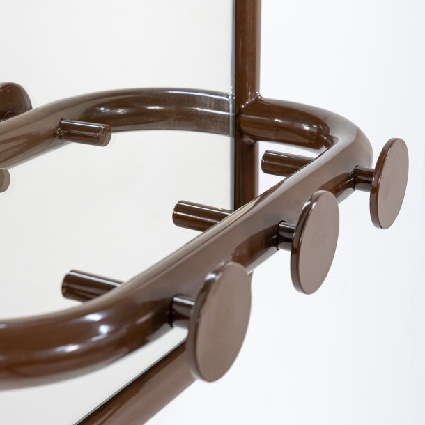 Flash - Entrespejl i brun metal med tre knager