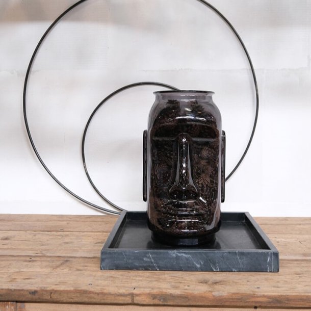 Marcos - 2 Bakker i sort marmor, 35 x 35 cm.