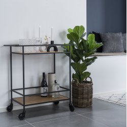 Zeta - Barvogn i sort metal og egelook plader