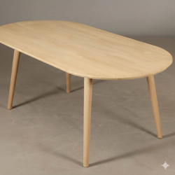 DT 100 - Ovalt matbord i massiv ek med sex storlekar