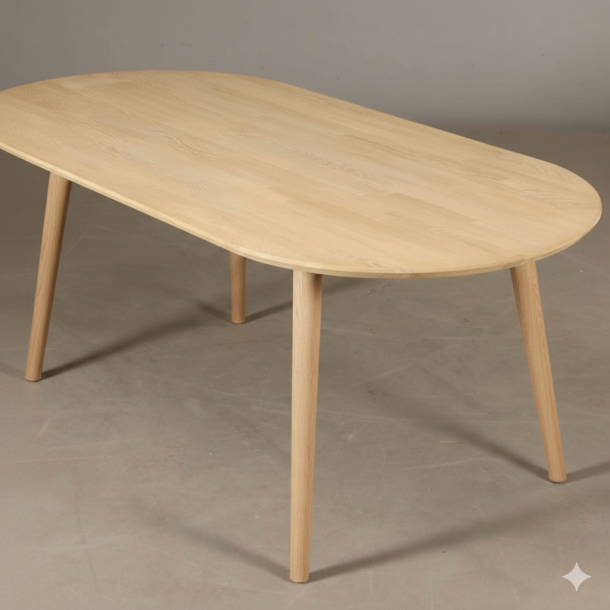 DT 100 - Ovalt matbord i massiv ek med sex storlekar