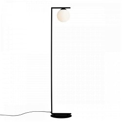 Moma - Gulvlampe i sort metal og hvidt glas