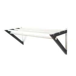 HH6 - Hattehylde, bredde 68 cm, rustfri stl og seks forskellige trfinish